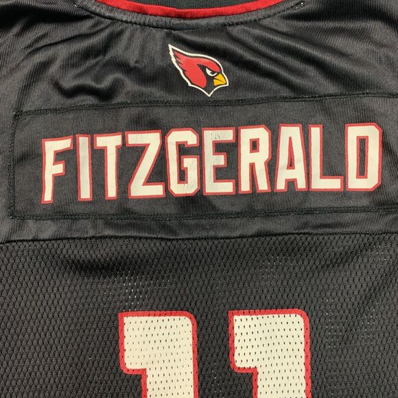 Reebok Larry Fitzgerald Jersey Boys Youth XL Extra Large Black Arizona Cardinals - Picture 9 of 11